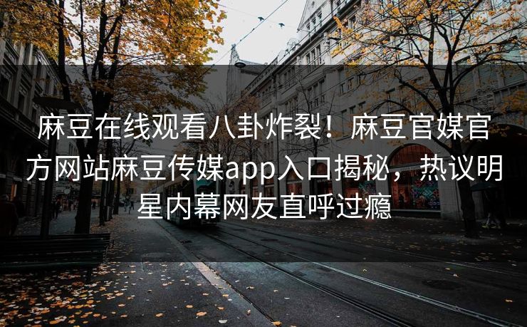 麻豆在线观看八卦炸裂！麻豆官媒官方网站麻豆传媒app入口揭秘，热议明星内幕网友直呼过瘾